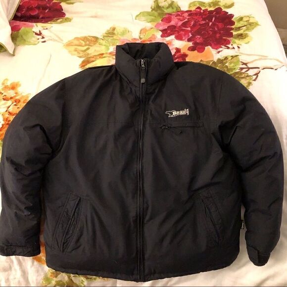 Bears USA Size S Down Puffy Black Jacket! - Picture 2 of 11